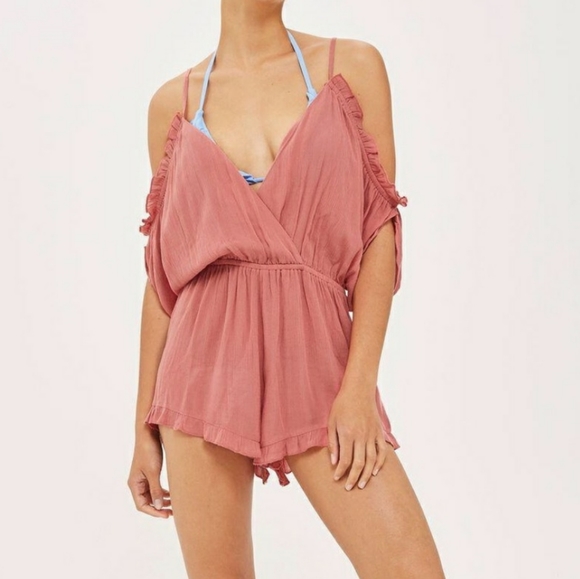 Topshop Pants - NWOT Topshop Romper Playsuit in Dusty Rose